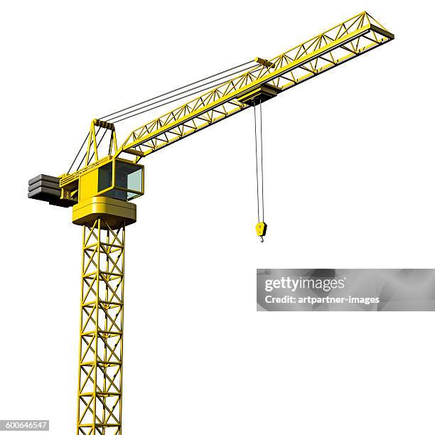 crane on white background - crane photos et images de collection