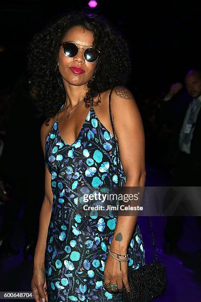 Singer Polly A attending Michael Costello - Front Row - September 2016 - New York Fashion Week: The Shows at The Dock, Skylight at Moynihan Station...