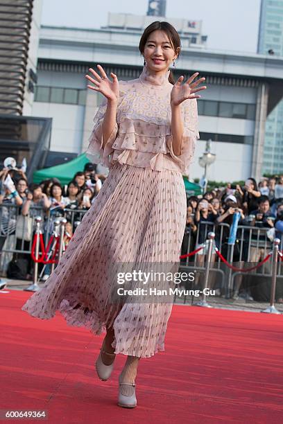 South Korean actress Shin Min-A attends the photocall for Seoul International Drama Awards 2016 at the KBS on September 8, 2016 in Seoul, South Korea.