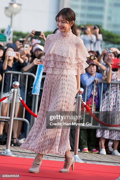 South Korean actress Shin Min-A attends the photocall for Seoul International Drama Awards 2016 at the KBS on September 8, 2016 in Seoul, South Korea.