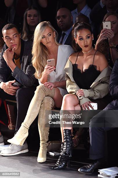 Dale Moss, Danielle Moinet and Dorothy Wang attend the Michael Costello fashion show during New York Fashion Week: The Shows September 2016 at The...