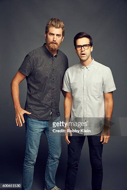 Rhett and Link from YouTube Red Original 'Rhett and Link's Buddy System' are photographed at the YouTube 2016 Summer TCA Press Tour for on August 6,...