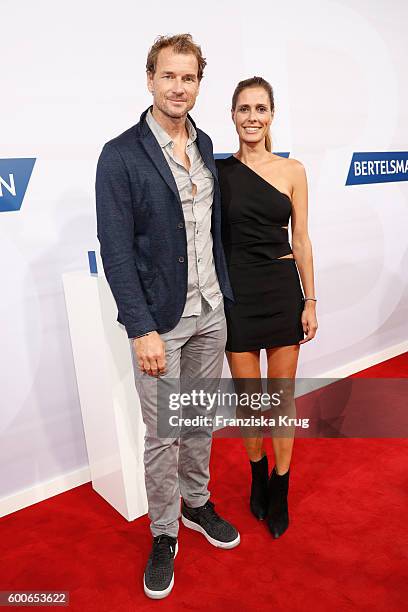 Jens Lehmann and his wife Conny Lehmann attend the Bertelsmann Summer Party at Bertelsmann Repraesentanz on September 8, 2016 in Berlin, Germany.