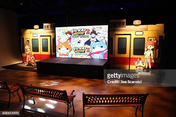 General view of the atmosphere is seen at the YO-KAI WATCH 2 preview event at Siren Studios on September 8, 2016 in Hollywood, California.