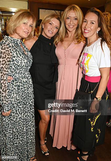 Mika Simmons, Tina Hobley, Sharon Maughan and Miki Haines-Sanger attend a private dinner to celebrate the Lady Garden x Topshop collection launch in...