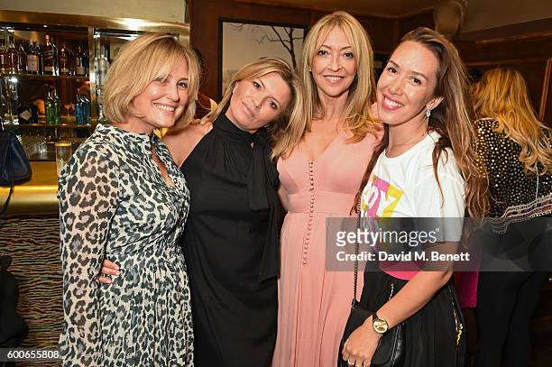 Mika Simmons, Tina Hobley, Sharon Maughan and Miki Haines-Sanger attend a private dinner to celebrate the Lady Garden x Topshop collection launch in...