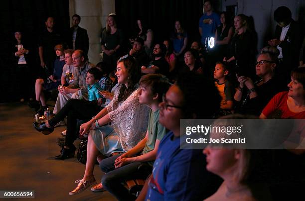 Actors Merit Leighton and Benjamin Stockham attend the YO-KAI WATCH 2 preview event at Siren Studios on September 8, 2016 in Hollywood, California.