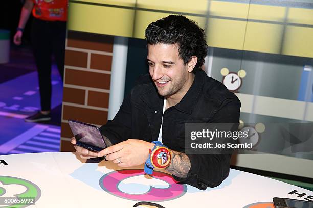 Mark Ballas of ABCs Dancing with the Stars checks out Yo-Kai Watch 2 for Ninendo 3DS at the YO-KAI WATCH 2 preview event at Siren Studios on...