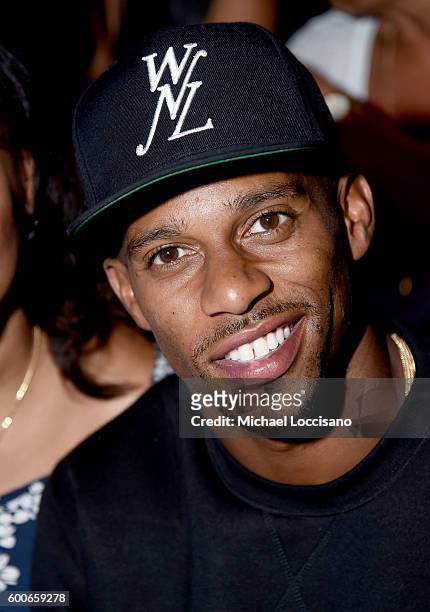 Player Victor Cruz attends Rookie USA Presents Kids Rock! during New York Fashion Week: The Shows September 2016 at The Dock, Skylight at Moynihan...
