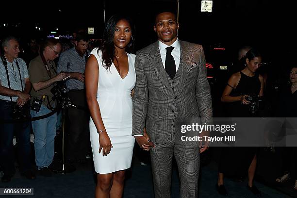 Nina Earl and Russell Westbrook attend the Tom Ford Fall 2016 fashion show at The Four Seasons on September 7, 2016 in New York City.