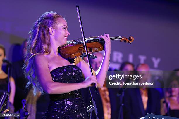 Caroline Campbell attends the Basilica di Santa Croce Dinner and Reception as part of Celebrity Fight Night Italy benefitting the Andrea Bocelli...