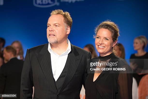 Vincent D'Onofrio and his wife Carin van der Donk pose for photographers at the premiere of the Magnificent 7 at the Toronto International Film...