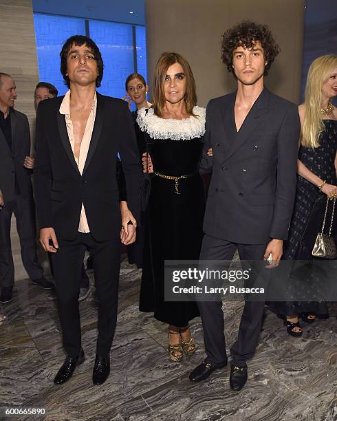 Sebastian Faena, Carine Roitfeld, and Miles McMillan attend The Daily Front Row's 4th Annual Fashion Media Awards at Park Hyatt New York on September...