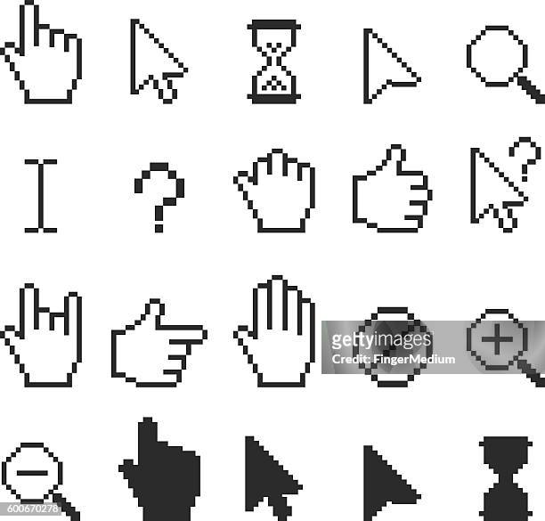 cursor icon set - pixel stock illustrations