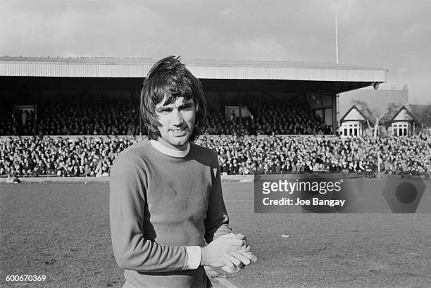 Manchester United player George Best during a match against Northampton Town, UK, 7th February 1970.