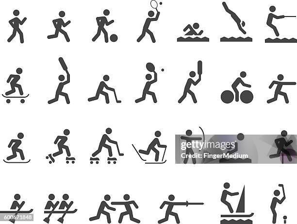 stockillustraties, clipart, cartoons en iconen met sports icon set - canoeing and kayaking