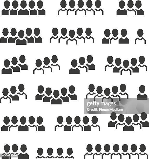 benutzer icon-set - people process technology silhouette stock-grafiken, -clipart, -cartoons und -symbole