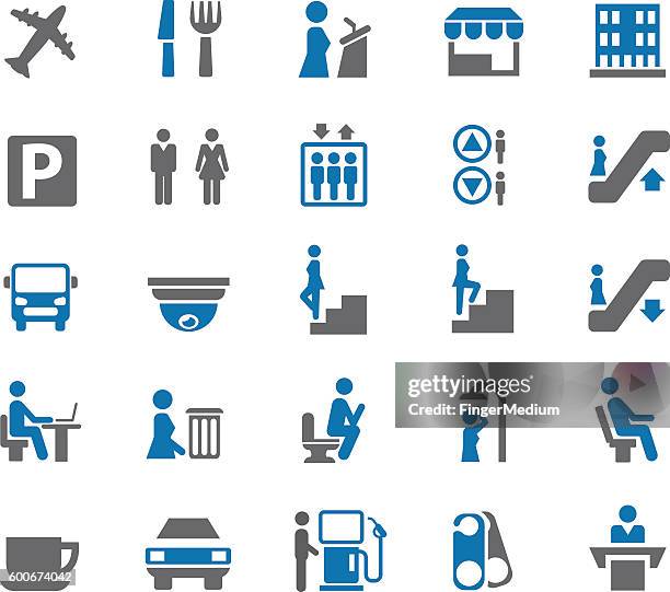 public icon set - home security camera stock illustrations
