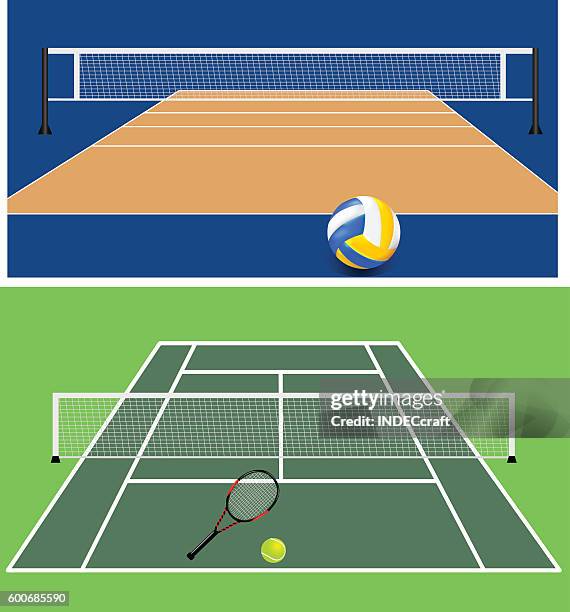 reihe von stadien - tennisnetz stock-grafiken, -clipart, -cartoons und -symbole