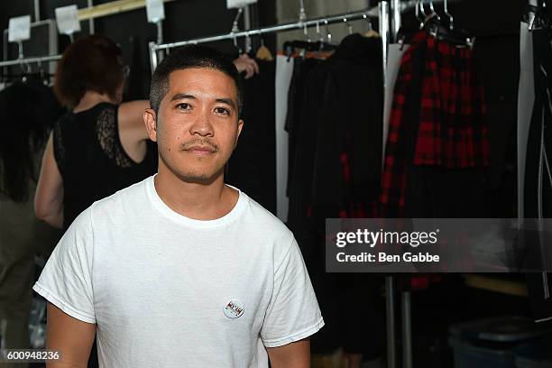 Fashion designer Thakoon Panichgul backstage at the Thakoon fashion show on September 8, 2016 in New York City.