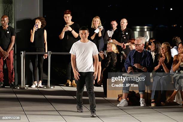 Designer Thakoon walks on the runway at Kerastase Paris at Thakoon S/S 2017 Show during New York Fashion Week: The Shows on September 8, 2016 in New...