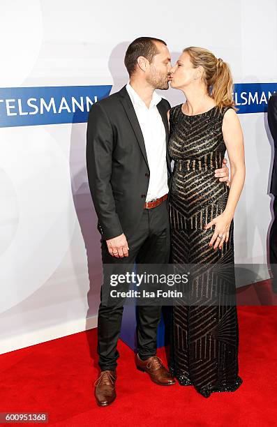 German actress Sophie Schuett and her husband Felix Seitz attend the Bertelsmann Summer Party at Bertelsmann Repraesentanz on September 8, 2016 in...