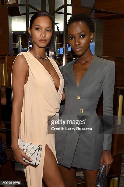 Lais Ribeiro and Herieth Paul attend The Daily Front Row's 4th Annual Fashion Media Awards at Park Hyatt New York on September 8, 2016 in New York...