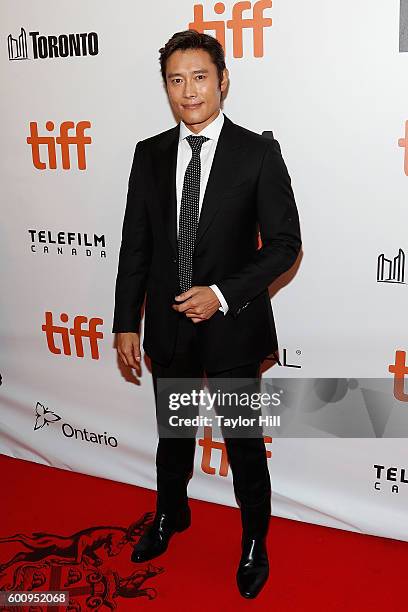 Actor Byung-Hun Lee attends the world premiere of "The Magnificent Seven" during the 2016 Toronto International Film Festival at Roy Thomson Hall on...