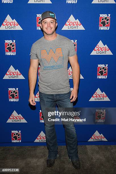 Country Music Singer Easton Corbin poses for a photo after performing an acoustic set for 100.7 The Wolf on September 8, 2016 in Seattle, Washington.