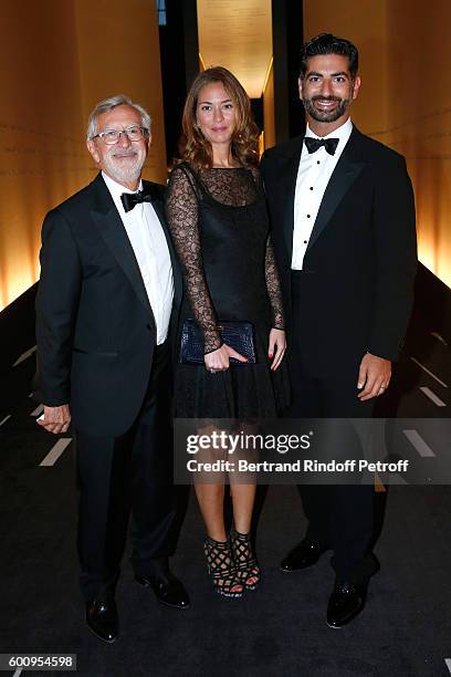 Dominique Chevalier, Fahad Hariri and his wife Maya Hariri attend the 28th Biennale des Antiquaires : Pre-Opening at Grand Palais on September 8,...