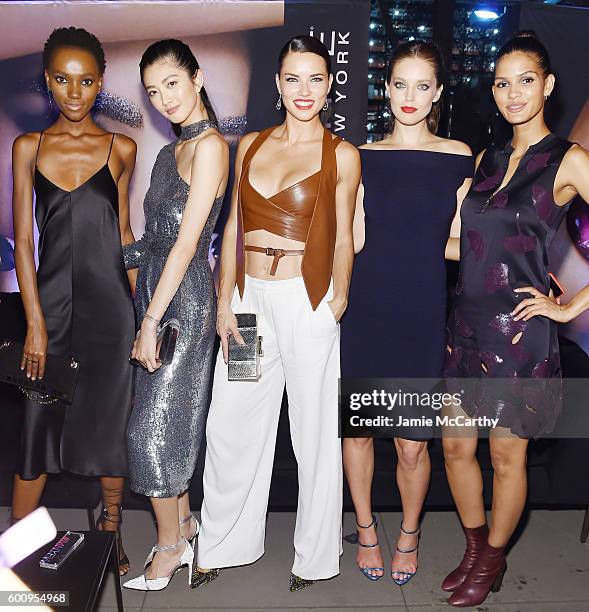 Models Herieth Paul, I-Hua Wu, Adriana Lima, Emily DiDonato, and Cris Urena attend the Maybelline New York NYFW Kick-Off Party on September 8, 2016...