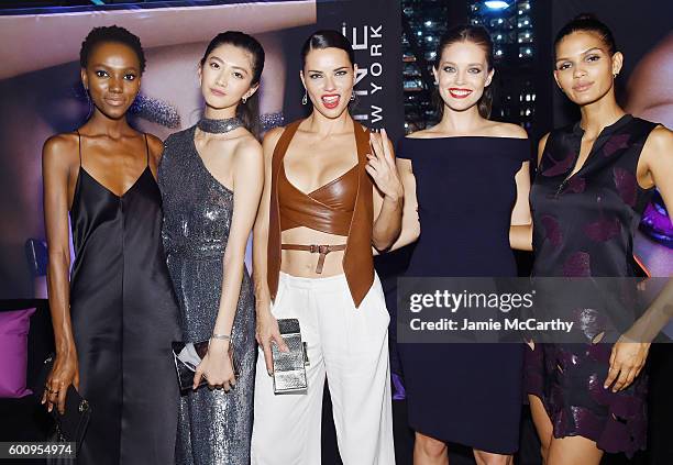 Models Herieth Paul, I-Hua Wu, Adriana Lima, Emily DiDonato, and Cris Urena attend the Maybelline New York NYFW Kick-Off Party on September 8, 2016...