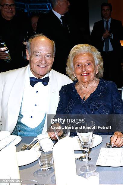 Prince Amyn Aga Khan and Bernadette Chirac attend the 28th Biennale des Antiquaires : Pre-Opening at Grand Palais on September 8, 2016 in Paris,...