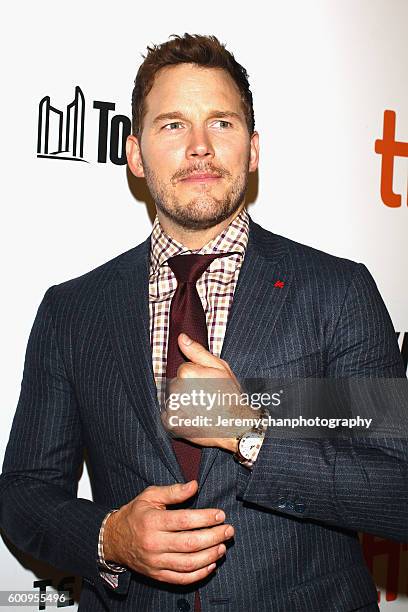 Actor Chris Pratt attends the "The Magnificent Seven" premiere held at Roy Thomson Hall during the Toronto International Film Festival on September...