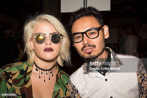 Veronica Guity and Sayid Abdullaev attend the Noon By Noor fashion show during New York Fashion Week: The Gallery, Skylight at Clarkson Sq on...