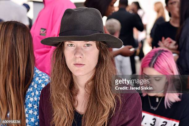 Ashley Owens attends the Creatures of Comfort - Front Row - September 2016 - New York Fashion Week at Industria Studios on September 8, 2016 in New...