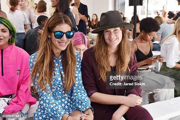 Dani Stahl and Ashley Owens attend the Creatures of Comfort - Front Row - September 2016 - New York Fashion Week at Industria Studios on September 8,...