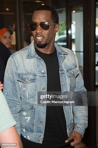 Sean "Diddy" Combs arrives at Macy's to premiere his new fragrance-Sean John at Macy's Lenox Square on September 8, 2016 in Atlanta, Georgia.