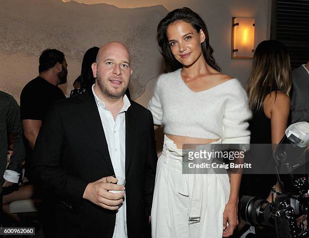Tao Group co-owner Noah Tepperberg and actress Katie Holmes attend the Avra Madison grand opening party on September 8, 2016 in New York City.
