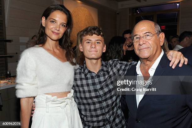 Actress Katie Holmes , Tao Group partner Marc Packer and guest attend the Avra Madison grand opening party on September 8, 2016 in New York City.