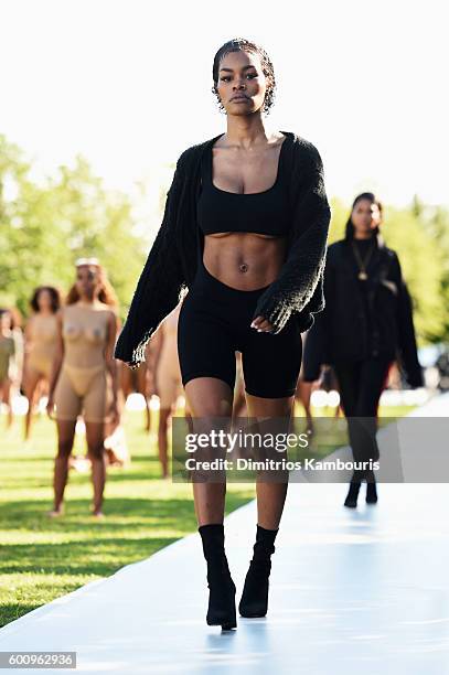 Teyana Taylor walks the runway at the Kanye West Yeezy Season 4 fashion show on September 7, 2016 in New York City.