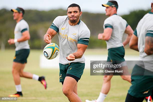 Bryan Habana in action during a South Africa Springboks captain's run at Northgate playing fields on September 9, 2016 in Brisbane, Australia.