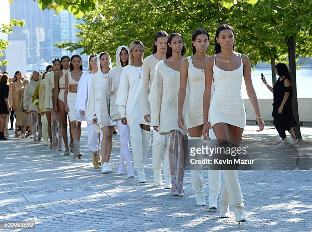Model walks the runway at the Kanye West Yeezy Season 4 fashion show on September 7, 2016 in New York City.