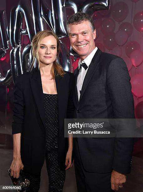 Jimmy Choo CEO Pierre Denis and Diane Kruger attend the Jimmy Choo 20th Anniversary Event during New York Fashion Week on September 8, 2016 in New...