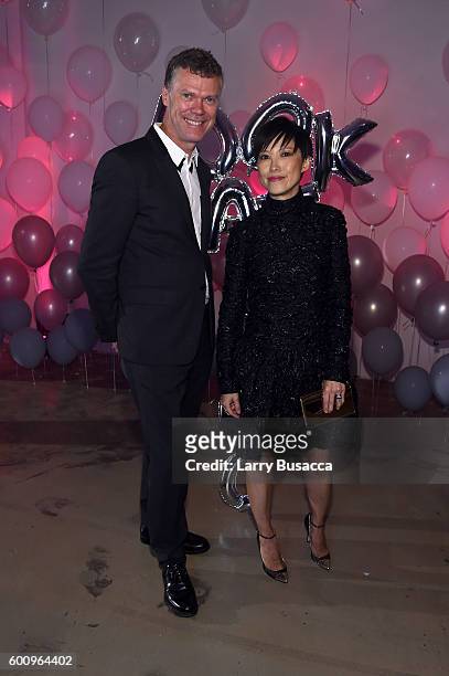 Jimmy Choo CEO Pierre Denis and Jimmy Choo Creative Director Sandra Choi attend the Jimmy Choo 20th Anniversary Event during New York Fashion Week on...