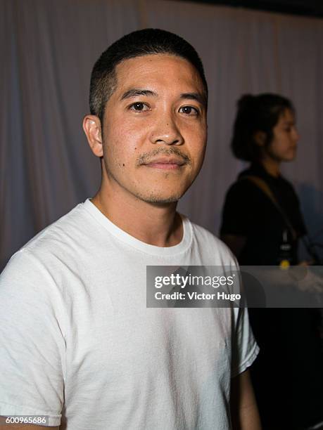 Thakoon Panichgul back Stage September 2016 New York Fashion Week at 55 Water Street on September 8, 2016 in New York City.