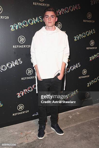 Spencer List attends Refinery29's Second Annual New York Fashion Week Event, "29Rooms" on September 8, 2016 in Brooklyn, New York.