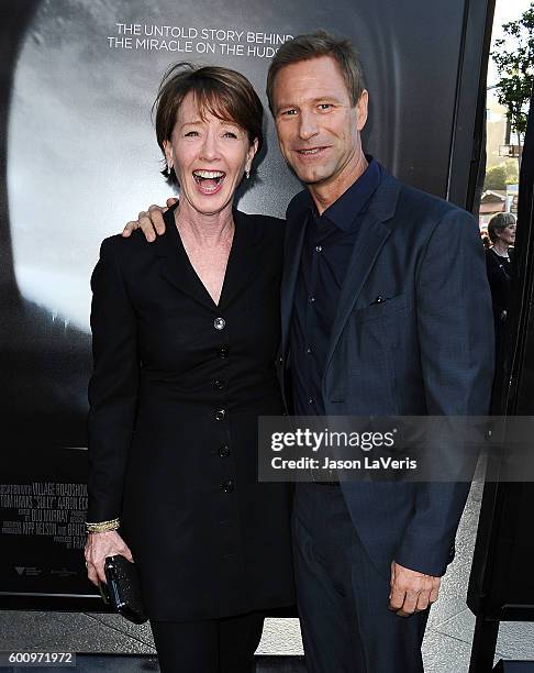 Actress Ann Cusack and actor Aaron Eckhart attend a screening of "Sully" at Directors Guild Of America on September 8, 2016 in Los Angeles,...