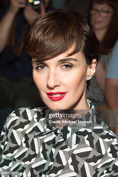 Actress Paz Vega attends the Desigual fashion show during September 2016 New York Fashion Week at The Arc, Skylight at Moynihan Station on September...