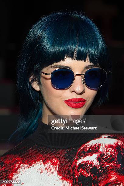 Sita Abellan attends the Desigual fashion show during September 2016 New York Fashion Week at The Arc, Skylight at Moynihan Station on September 8,...